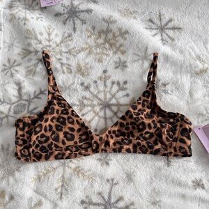 Wild Fable Brown Leopard Bikini Top